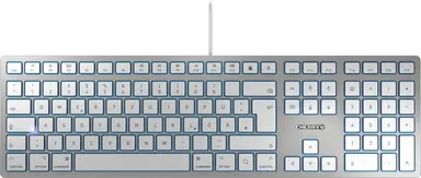 Cherry Americas KC 6000 Mac, White/Silver, USB, US Intl 104+6 Key Layout, image 4