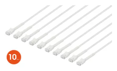 Intellinet Cat6 U/UTP Flexiboot Slim Network Patch Cable, 1 FT., White, 10-Pack, image 6