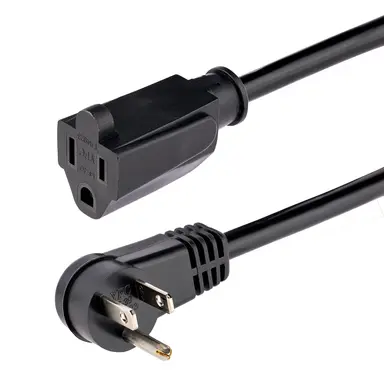 StarTech.com AC Power Extension Cord 1 ft (0.3 m) 16AWG Power Supply Extension Cable NEMA 5-15R
