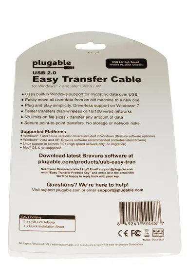 Plugable Technologies USB 2.0 Transfer Cable, Unlimited Use, Transfer Data Between 2 Windows PC'S, Com, image 7