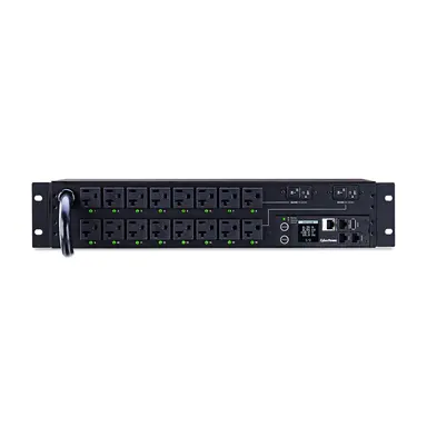CyberPower Systems (USA) Switched PDU 30A 120V (16) 5-20R Outlets L5-30P SNMP 12 ft Cord 2U 3-Year Warranty