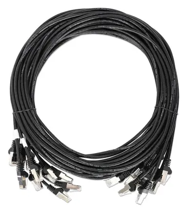 Intellinet CAT8.1 U/FTP Slim Network Patch Cable, 0.5 FT., Black, 10-Pack