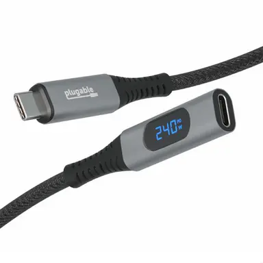 Plugable Technologies Plugable USB C Extension Cable 3.3 FT, Digital Power Meter Tester Supports Fast, image 4