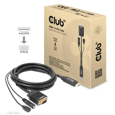 Club 3D B.V HDMI to VGA Cable 6.56 ft Full HD 1080P, image 7