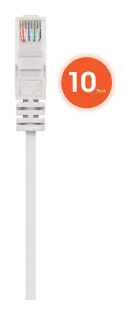Intellinet Cat6 U/UTP Slim Network Patch Cable, 1 FT., White, 10-Pack, image 8