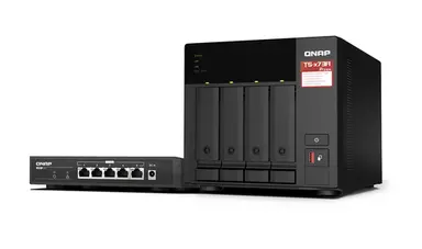 Qnap Desktop 4-BAY NAS/ISCSI Ip-San AMD Ryzen V1000 Series V1500B 4C/8T 2.2 GHz, image 4