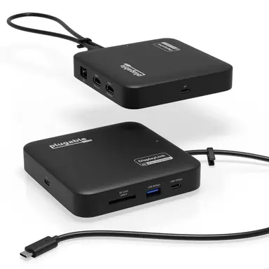 Plugable Technologies Plugable 7-in-1 USB-C Displaylink Dock Dual 4K 60HZ HDMI, USB-C & USB-a
