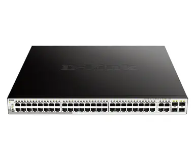 D-Link Systems D-Link 1210 Series Smart Gigabit Switch 52-Port PoE, 4 SFP Ports. 370 W, Ports 1