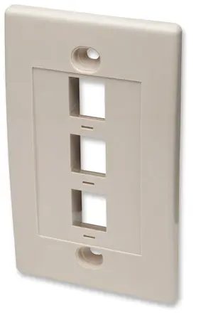 Intellinet 3 Outlet Ivory Wall Plate