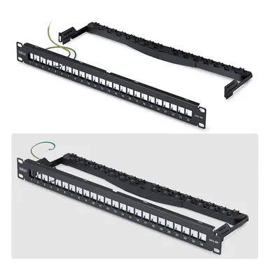 StarTech.com 24-Port 1U Blank Keystone Patch Panel with Cable Management Bar and Grounding WI, image 4