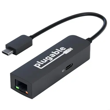 Plugable Technologies Plugable USB C to Ethernet Adapter 2.5GB with 100W USB-C PD Charging, 2.5 Gigabi