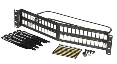 Legrand Dat Cables to GO Shielded 48 Port Unloaded Panel Angled - Use with TKS6A Keystone JA, image 4