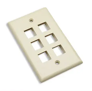 Intellinet 6 Outlet Ivory Wall Plate