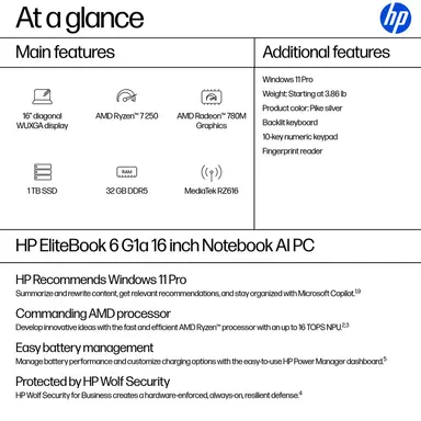 HP EB6G1A16 R7P-250 16 32GB/1T PC United States / Canada English, image 8