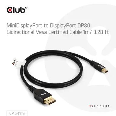 Club 3D B.V DP80 DP to Mini DP 1M/3.28FT Cable, image 7