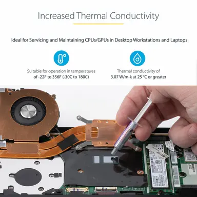StarTech.com 1.5G Thermal Heat Paste; Metal Oxide Compound - 4-6 Applications per Tube - Oper, image 4
