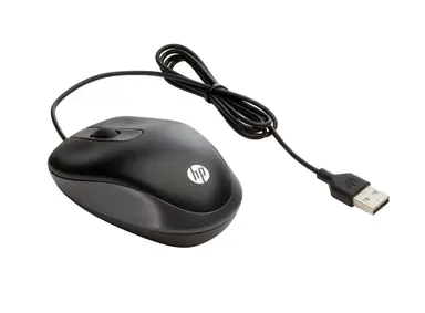 HP USB Travel Mouse - Mouse - Optical - 1000 DPI - Buttons Qty: 3 - Wired - USB
