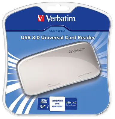 Verbatim Americas Universal Card Reader, USB 3.0 - Silver, image 6