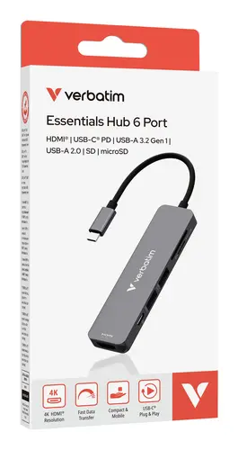 Verbatim Americas USB-C Essentials Multiport Hub- 6-Ports, image 4