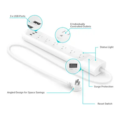 Omada Networks BY TP Link Tp-Link Smart Wi-Fi Power Strip, image 7