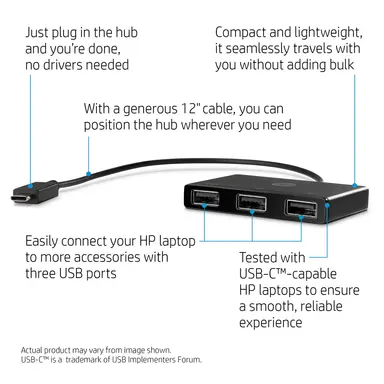 HP Sbuy HP USB-C to Usb-A Hub, image 6