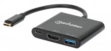 Manhattan - Strategic USB-C to HDMI 3-in-1 Docking Converter with Power Delivery