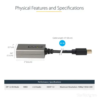 StarTech.com Mini DisplayPort 1.2 to HDMI Adapter Dongle Connects MDP Laptop to HDMI Display, image 8