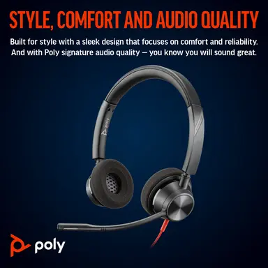 HP Poly Blackwire 3320 Stereo USB-C Headset +USB-C/A Adapter, image 6