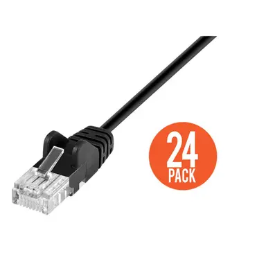 Intellinet Cat6 U/UTP Slim Network Patch Cable, 0.5 FT., Black, 24-Pack, image 7