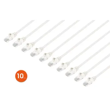 Intellinet Cat6 U/UTP Slim Network Patch Cable, 14 FT., White, 10-Pack, image 8