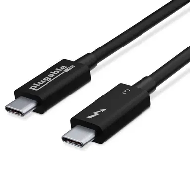 Plugable Technologies Plugable Thunderbolt 3 Cable 40GBPS Supports 100W (20V, 5A) Charging, 2.6 ft / 80