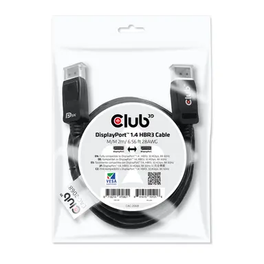 Club 3D B.V DisplayPort DP 1.4 2M/6.56FT Long Male-Male Cable, the Total Bandwidth of HBR3 Is, image 6