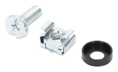 Intellinet 100 Each, M6 Cage Nuts, M6 Screws, and Plastic Washers, image 4