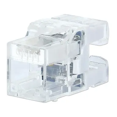 Intellinet Cat6 Punch-Down Keystone Jack with LED, Transparent, 25-Pack