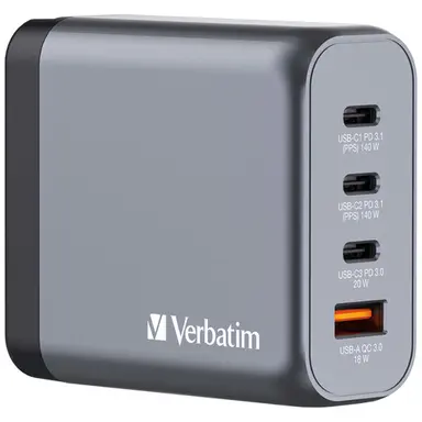Verbatim Americas 140W 4-Port Gan Wall Charger, image 4