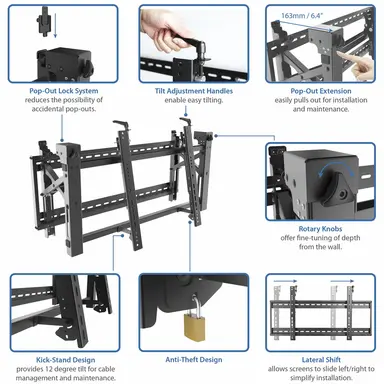 STARTECH.COM Create A Professional Video Wall with This Video Wall Mount System - Pop-Out Des, image 7