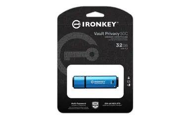 Kingston 32GB USB-C Ironkey Vault Privacy 50C AES-256 Encrypted, Fips 197, image 2