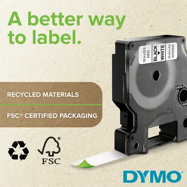 Dymo Rhino 1/2IN X 18 ft, Clear Permanent Poly Labels - Direct Thermal - COLOR:BLACK, image 7