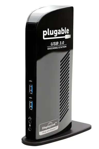 Plugable Technologies USB 3.0 Universal Laptop Docking Station Dual Monitor for Windows and Mac
