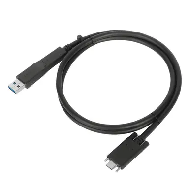 Targus 1M USB-C Male W/ Screw to USB-C Male Cable W/ USB-a Tether Black, image 4