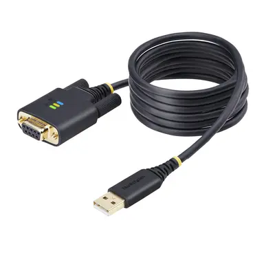 StarTech.com 6.6 ft (2M) USB to Null Modem Serial Adapter Cable, Com Retention, Ftdi, USB-a