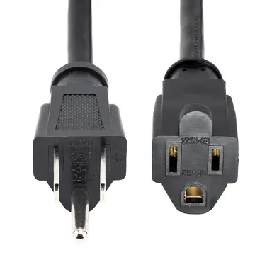 StarTech.com AC Power Extension Cord 1FT/0.3M 16AWG Power Supply Extension Cable NEMA 5-15R, image 6