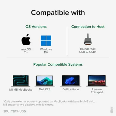 Plugable Technologies Plugable Thunderbolt 4 Dock 100W Charging, Laptop Docking Station Dual Monitor, image 6
