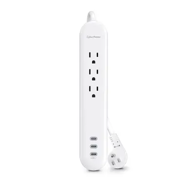 Cyberpower Systems (USA) Cyberpower Surge Nema 5-15P Input White - 3 Nema 5-15R 3 Type C Outp, image 4