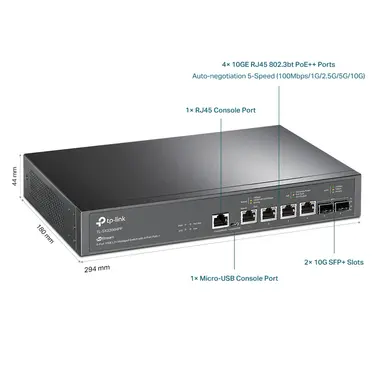 Omada Networks by TP Link Jetstream 4-Port 10GBASE-T and 2-Port 10GE SFP+ L2+ Managed Switch with 4-Port, image 8