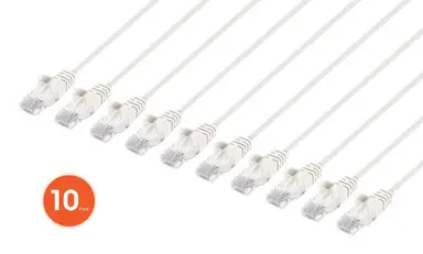 Intellinet Cat6 U/UTP Slim Network Patch Cable, 1 FT., White, 10-Pack, image 4