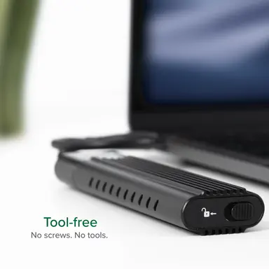 Plugable Technologies USB C to M.2 NVMe Tool-Free Driverless Enclosure USB C &thunderbolt 3 Compatible, image 6