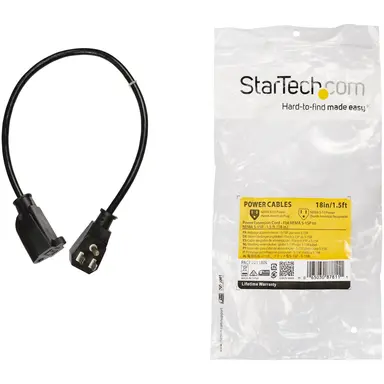 StarTech.com AC Power Extension Cord 18IN/0.45M 18AWG Power Supply Extension Cable NEMA 5-15R, image 8