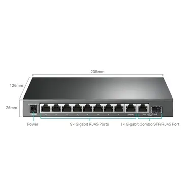 Omada Networks BY TP Link 10-PORT Gigabit Easy Smart Switch with 8-PORT POE+, image 7