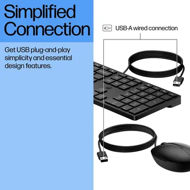 HP Wired Desktop 320MK Mouse and Keyboard - Designed for Your Comfort - Simplifi, image 8